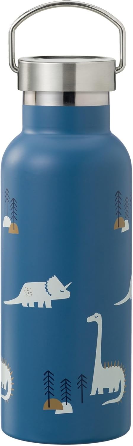 Borraccia termica in acciaio con cannuccia per bimbi 500 ml - Dino